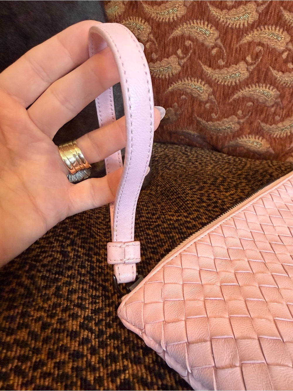 Bottega Veneta Pink Intrecciato Dog and Butterfly Motif Clutch Wristlet w/ COA - Picture 12 of 17